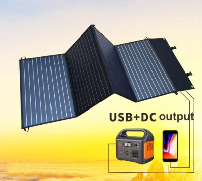 Carregador solar portátil dobrável de 100 W com saída USB